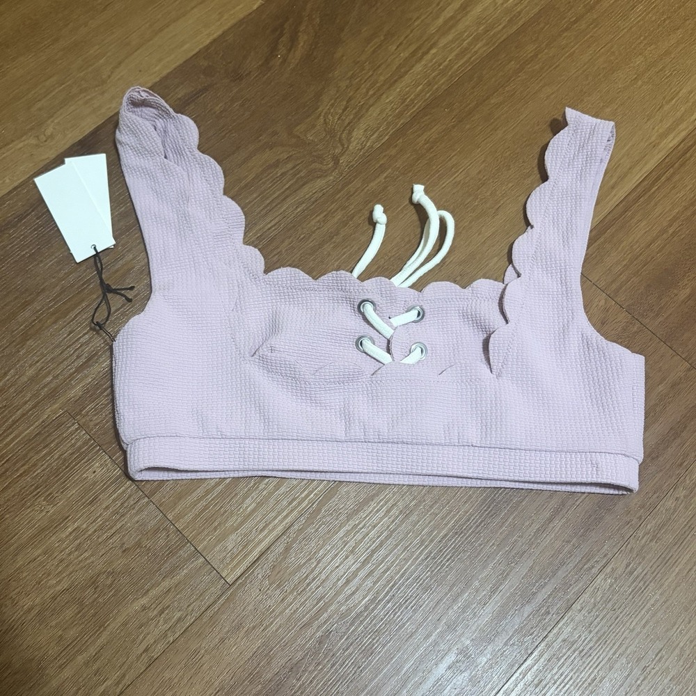 Marysia Swim Antibes Palm Springs Tie, Top Only, Lavender Size Med Bikini NWT - Picture 2 of 3